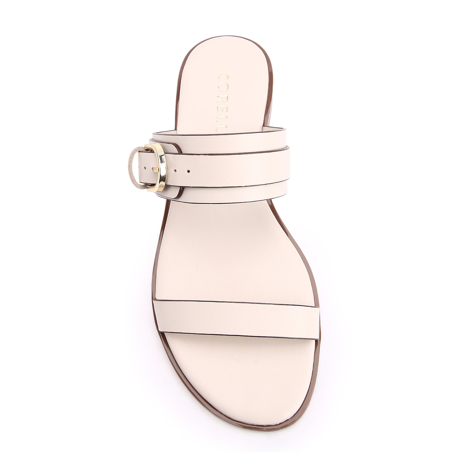 Rasteirinha Fivela Couro Off White
