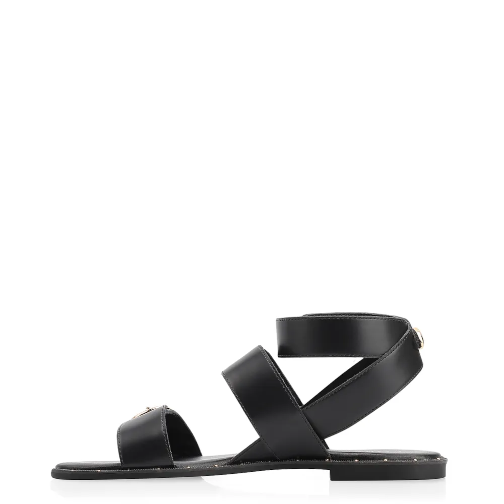 Rasteirinha Fivelas Couro Preto - imagem 4