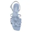 Rasteirinha Flor Couro Azul - imagem 4