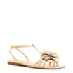 Rasteirinha Flor Couro Dourado/Alt Dourado - imagem 1