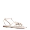 Rasteirinha Flor Couro Off White - imagem 1