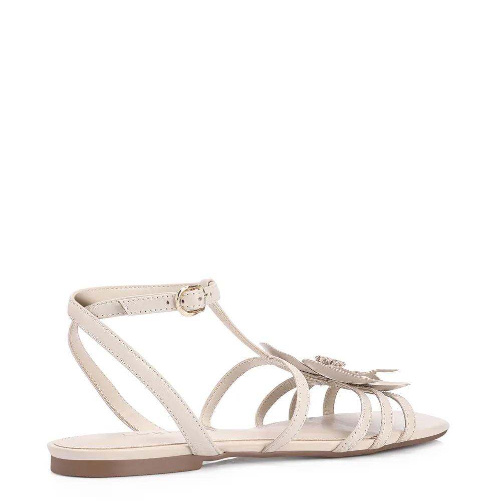 Rasteirinha Flor Couro Off White - imagem 3