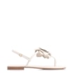 Rasteirinha Flor Couro Off White/Alt Off White - imagem 2