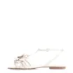 Rasteirinha Flor Couro Off White/Alt Off White - imagem 4