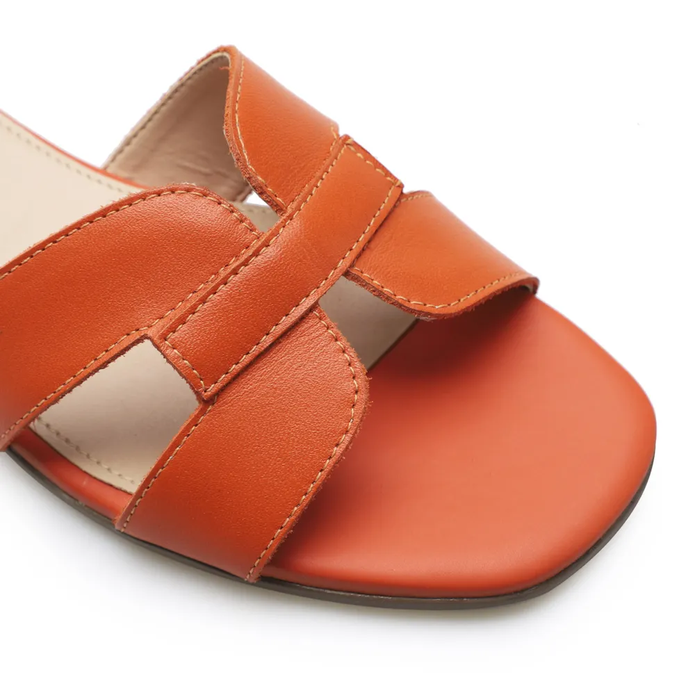 Rasteirinha Geometric Couro Laranja - imagem 6