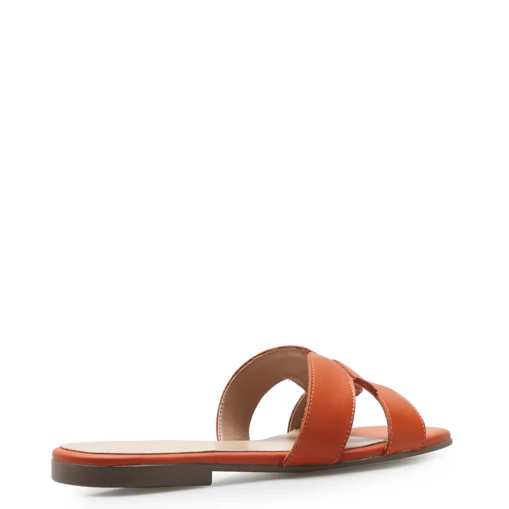 Rasteirinha Geometric Couro Laranja - imagem 3