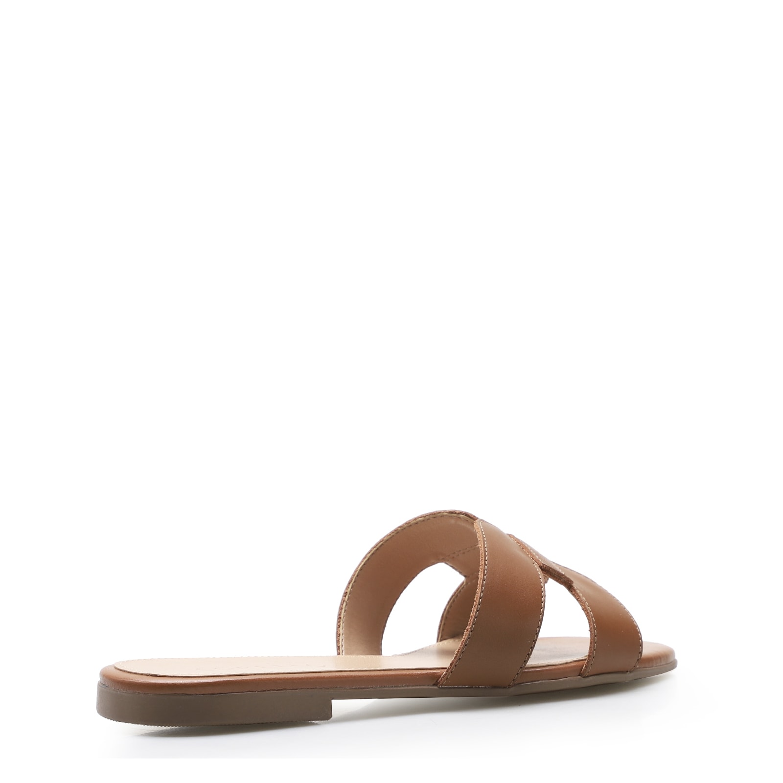 Rasteirinha Geometric Couro Marrom