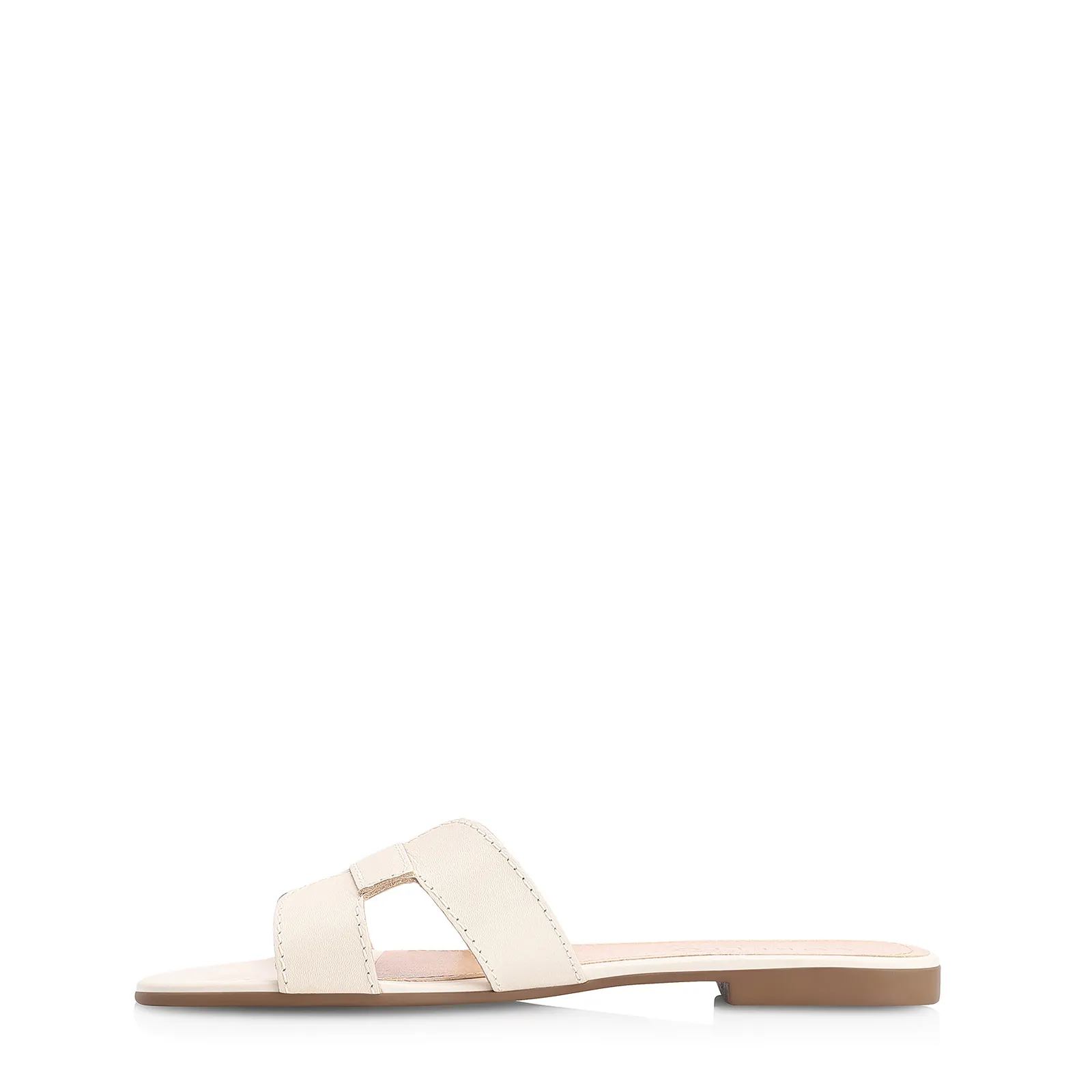 Rasteirinha Geometric Couro Off White