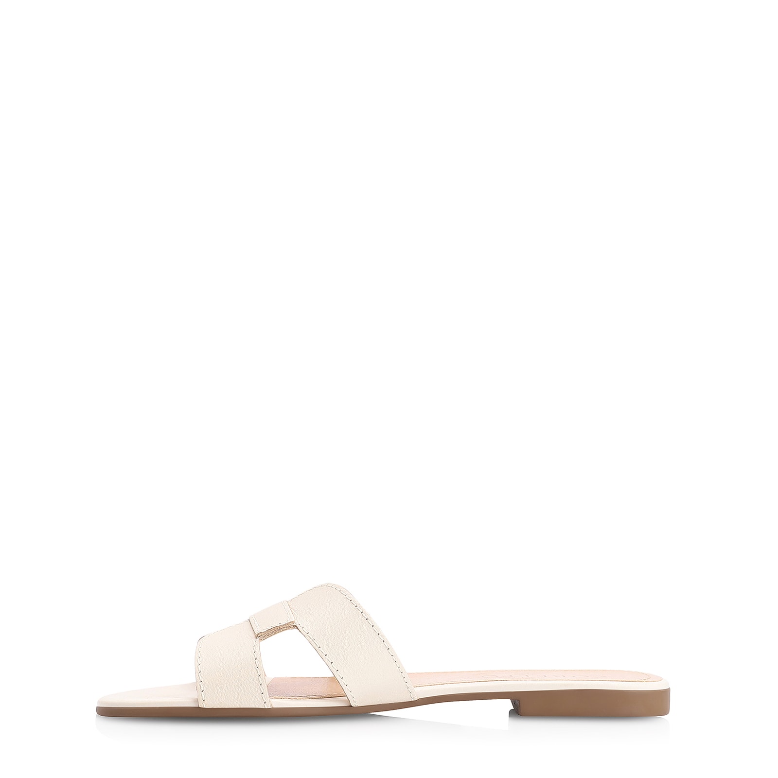 Rasteirinha Geometric Couro Off White