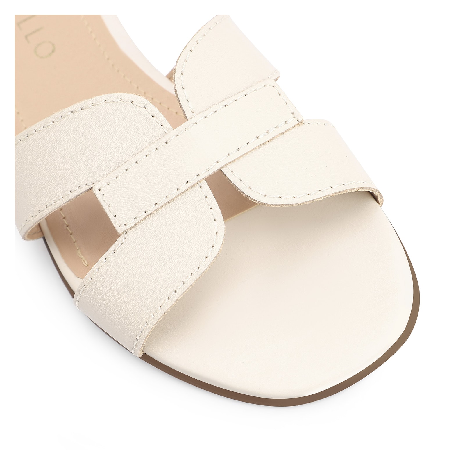 Rasteirinha Geometric Couro Off White
