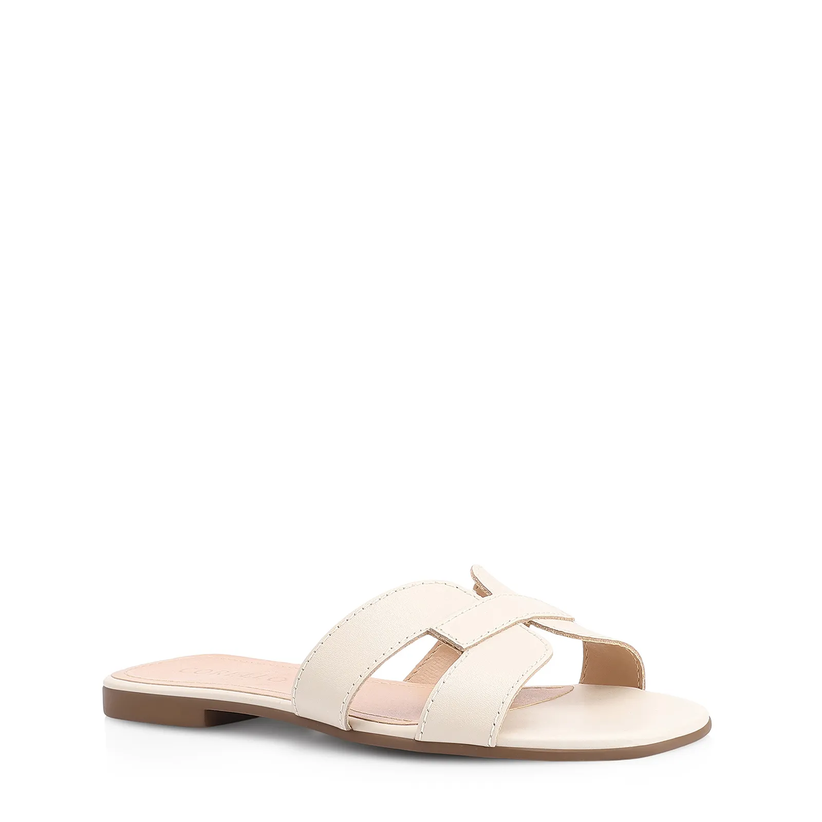 Rasteirinha Geometric Couro Off White