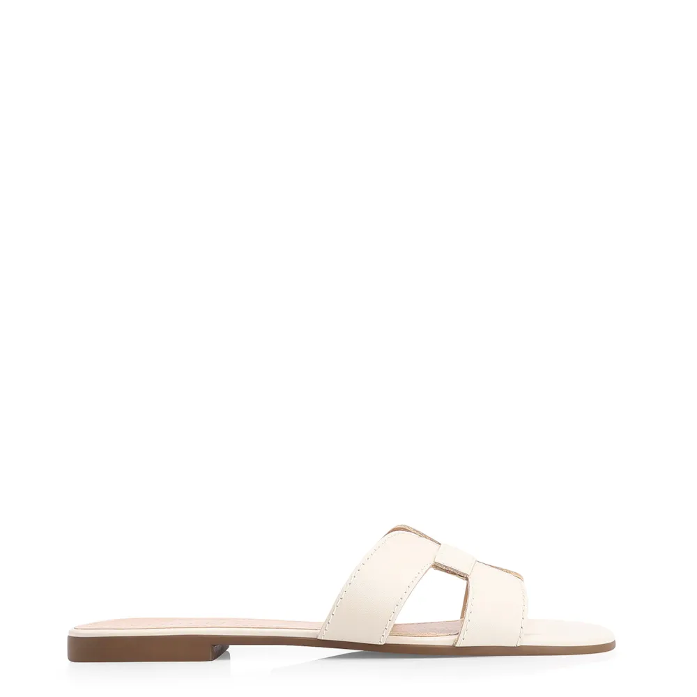 Rasteirinha Geometric Couro Off White - imagem 2