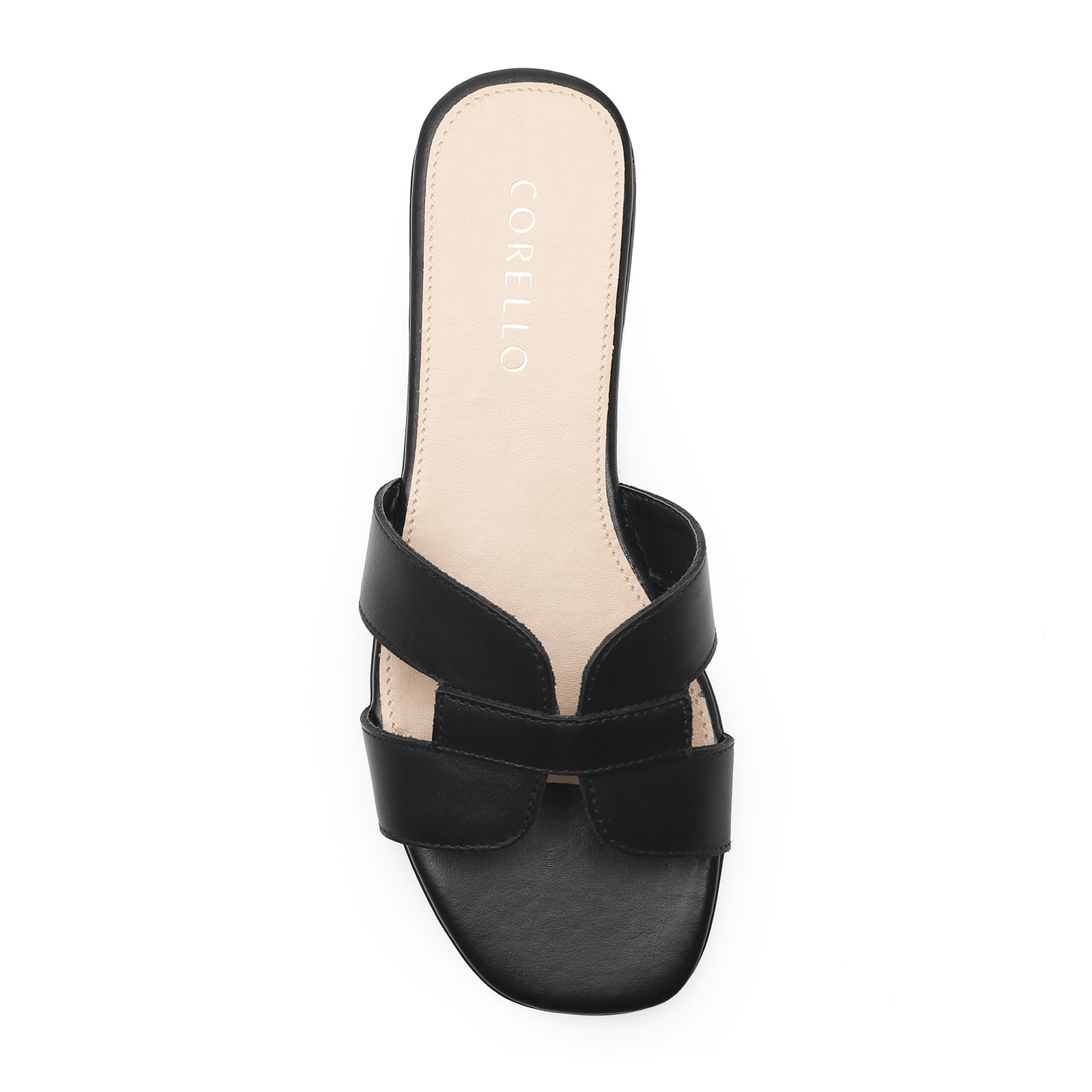 Rasteirinha Geometric Couro Preto