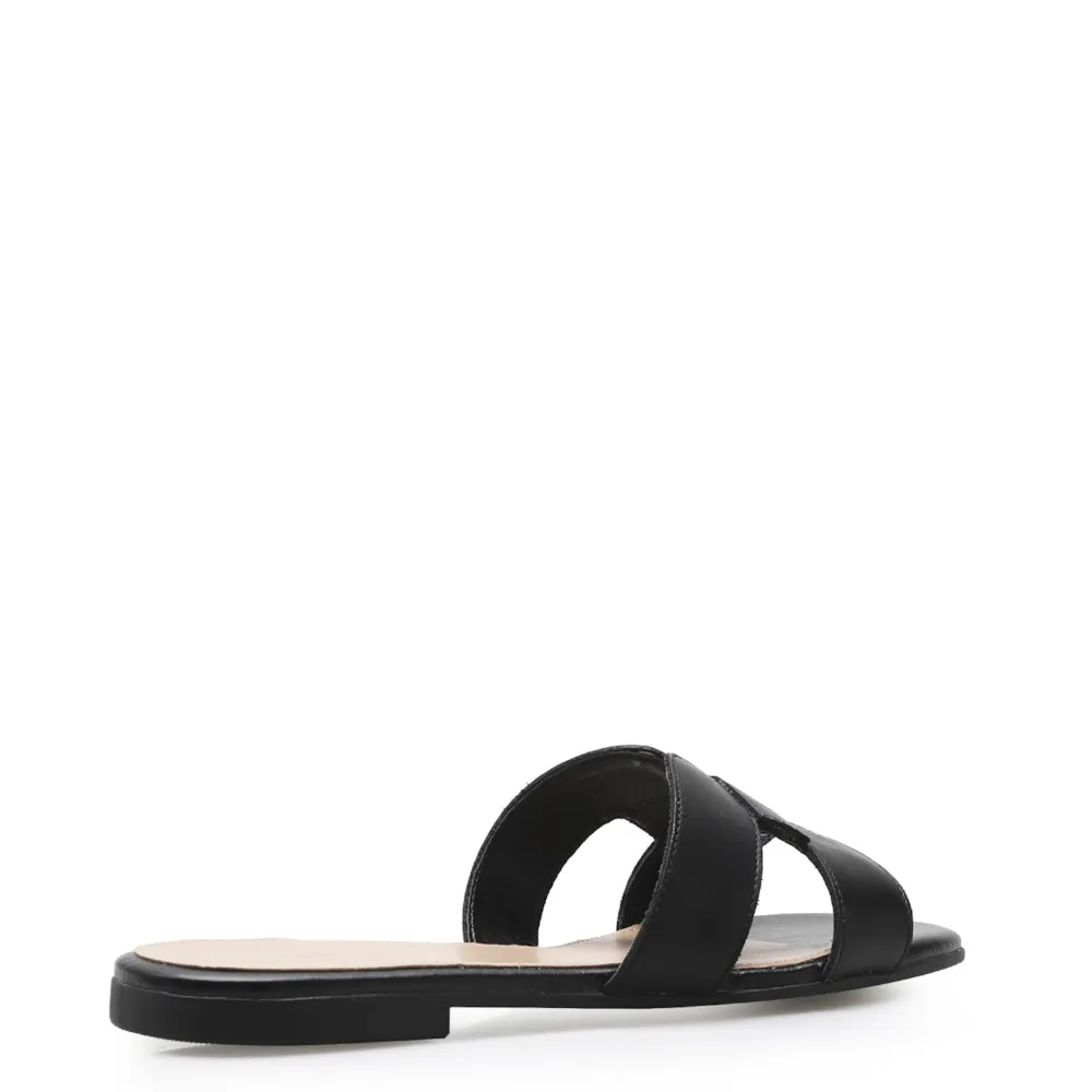 Rasteirinha Geometric Couro Preto - imagem 3