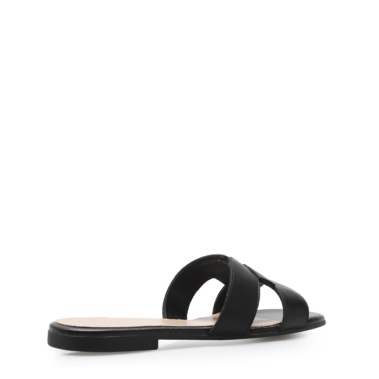 Rasteirinha Geometric Couro Preto