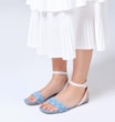 Rasteirinha Jeans Monograma / Couro Off White - imagem 2