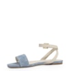Rasteirinha Jeans Monograma / Couro Off White - imagem 5
