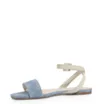 Rasteirinha Jeans Monograma / Couro Off White - imagem 5