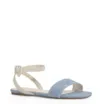 Rasteirinha Jeans Monograma / Couro Off White - imagem 1