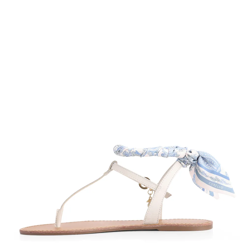 Rasteirinha Lenço Couro Off White - imagem 4