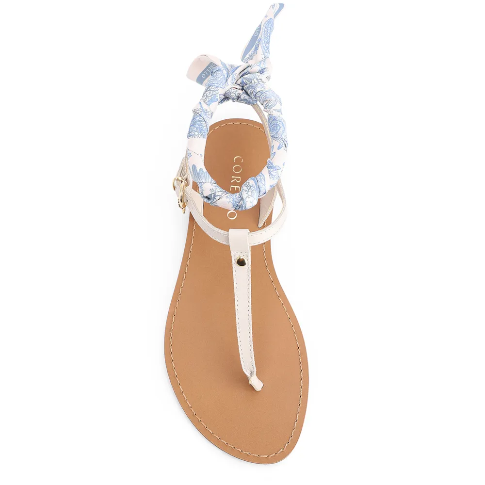 Rasteirinha Lenço Couro Off White - imagem 5