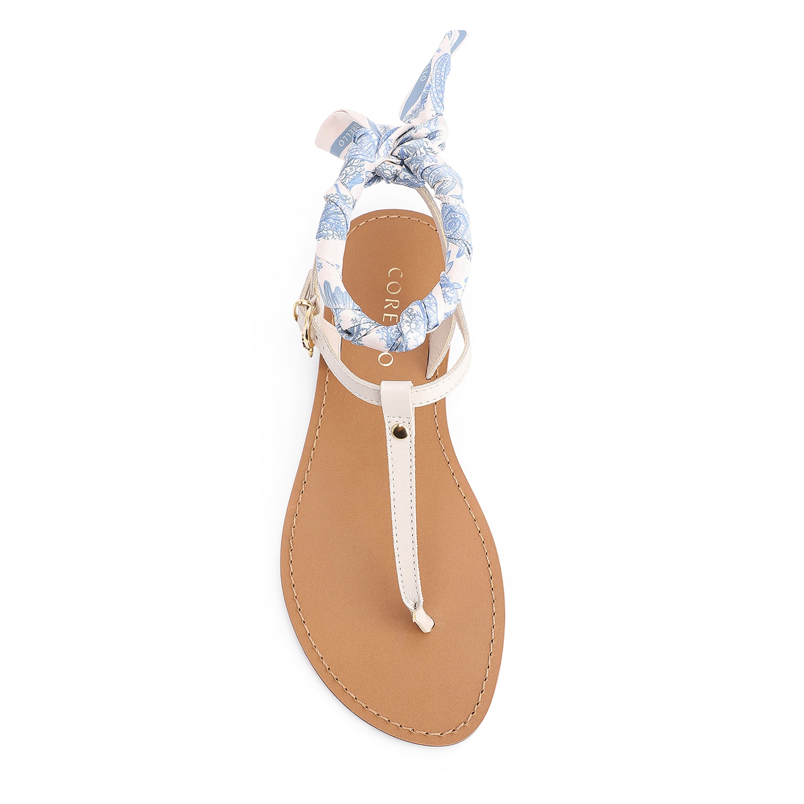 Rasteirinha Lenço Couro Off White