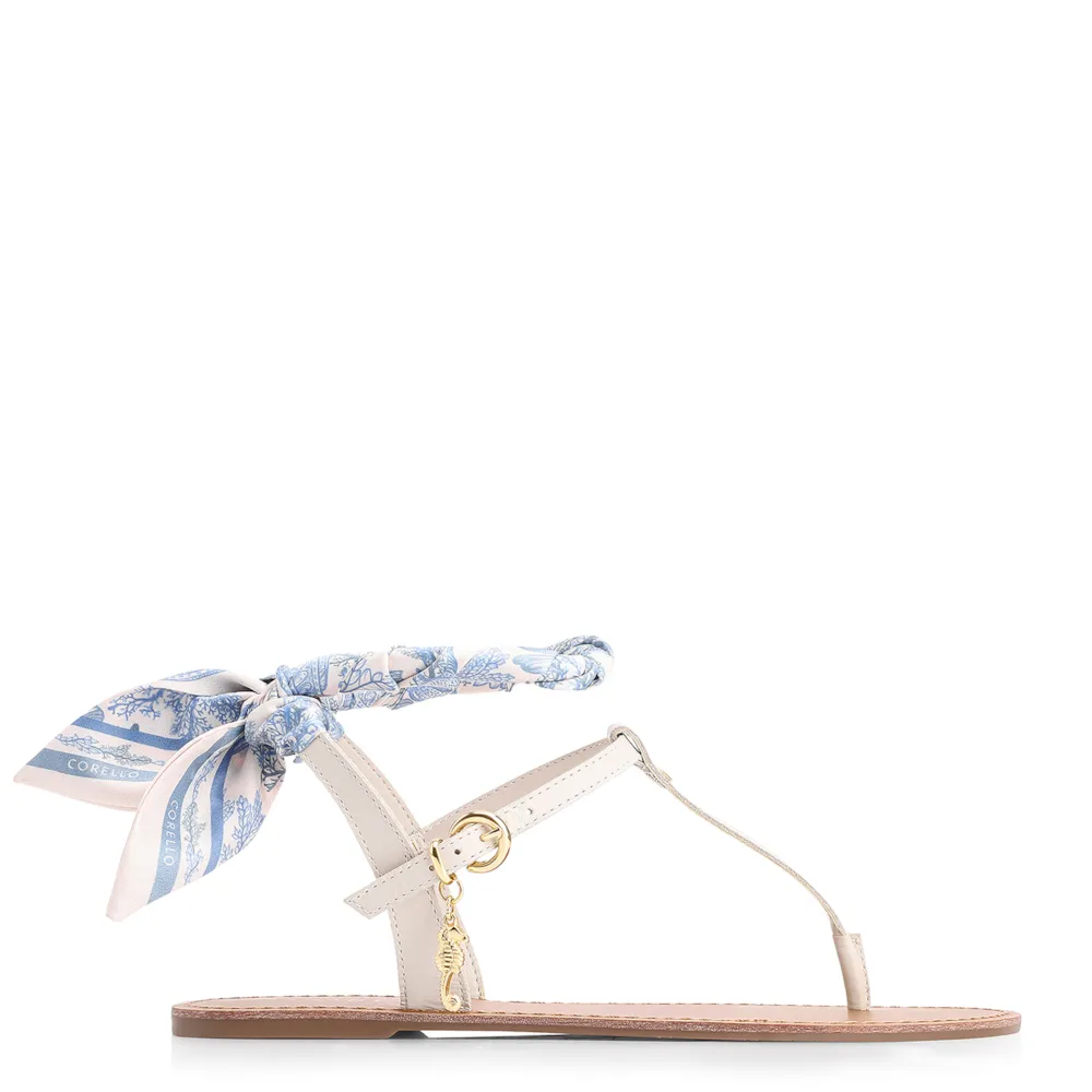 Rasteirinha Lenço Couro Off White - imagem 2