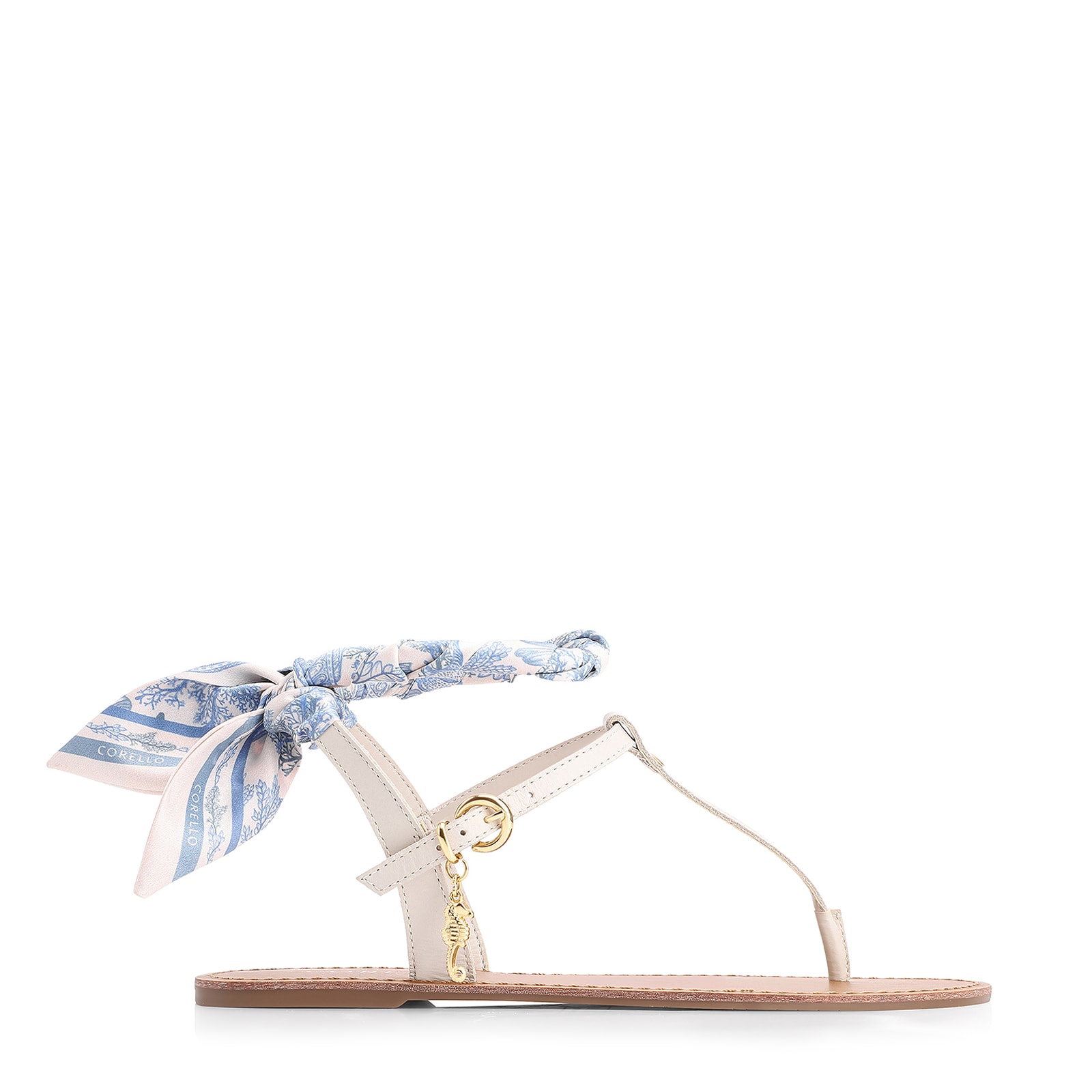 Rasteirinha Lenço Couro Off White