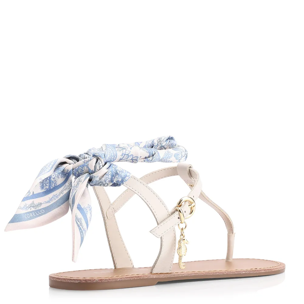Rasteirinha Lenço Couro Off White - imagem 3