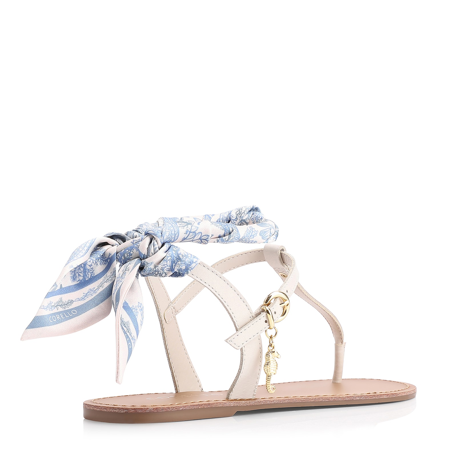 Rasteirinha Lenço Couro Off White