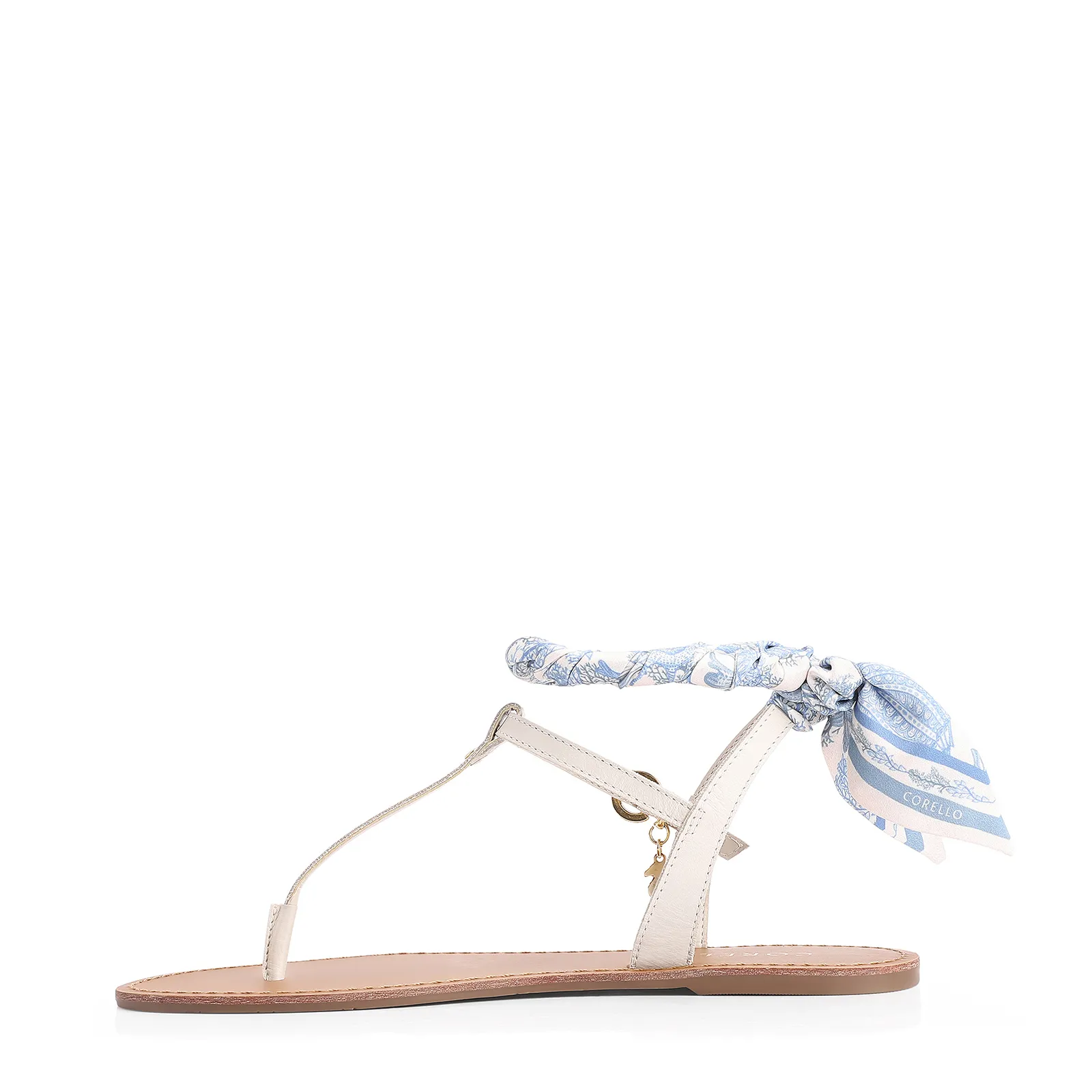 Rasteirinha Lenço Couro Off White