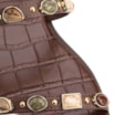 Rasteirinha Marrom Alt Croco Aberto Calcanhar Pedras - imagem 7