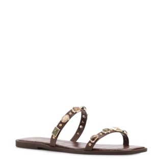Marrom Alt Croco aberto calcanhar Pedras