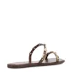 Rasteirinha Marrom Alt Croco Calcanhar Aberto  Pedras - imagem 3