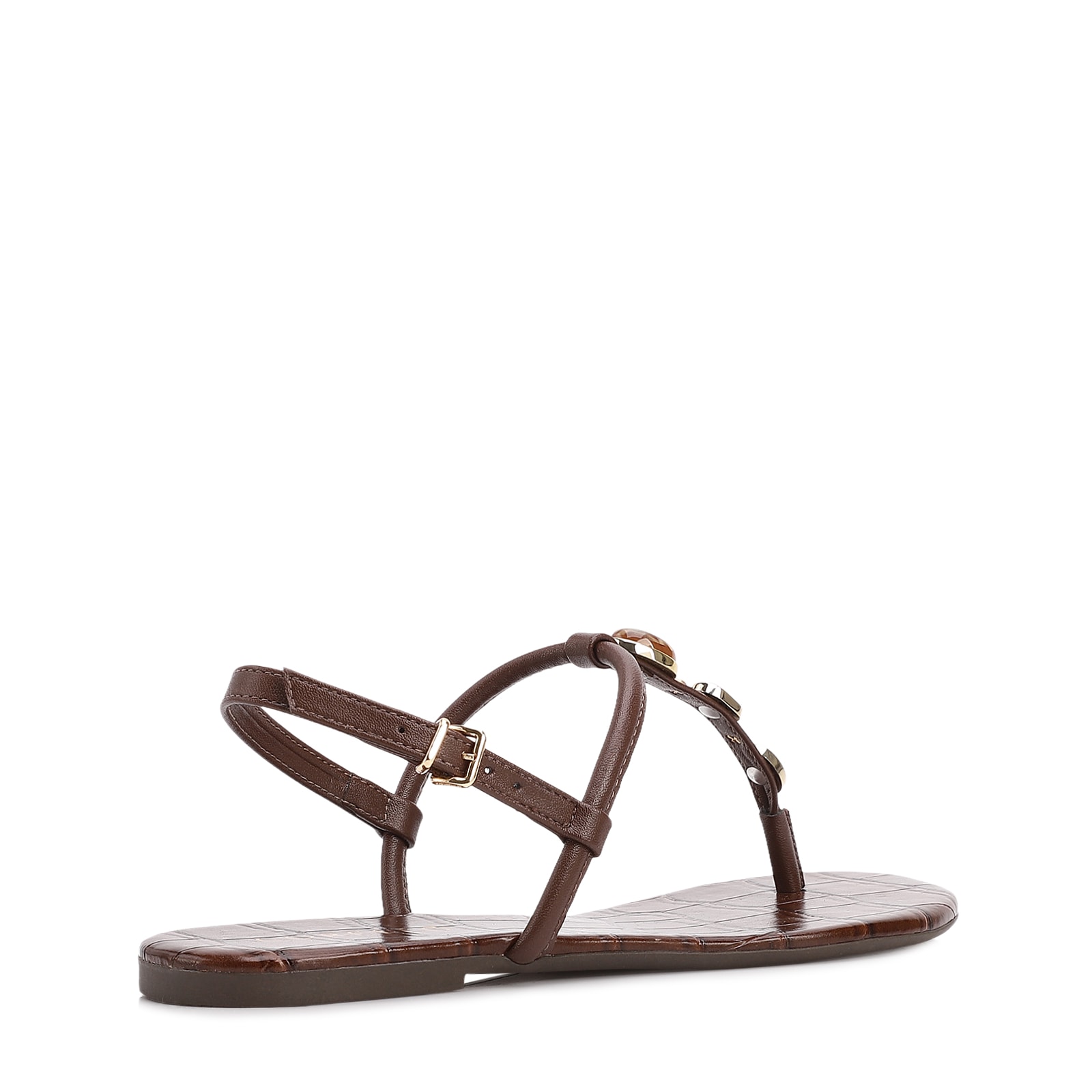 Rasteirinha Marrom Alt Croco Pedras