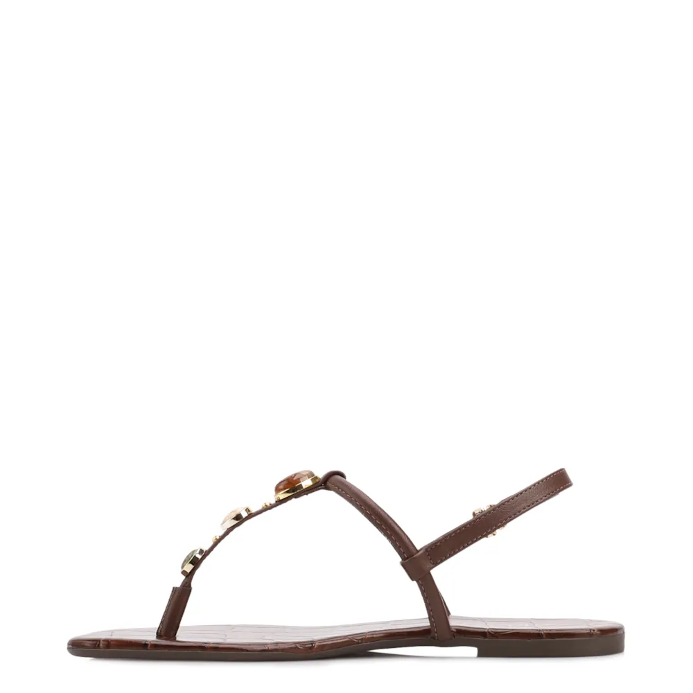 Rasteirinha Marrom Alt Croco Pedras - imagem 4