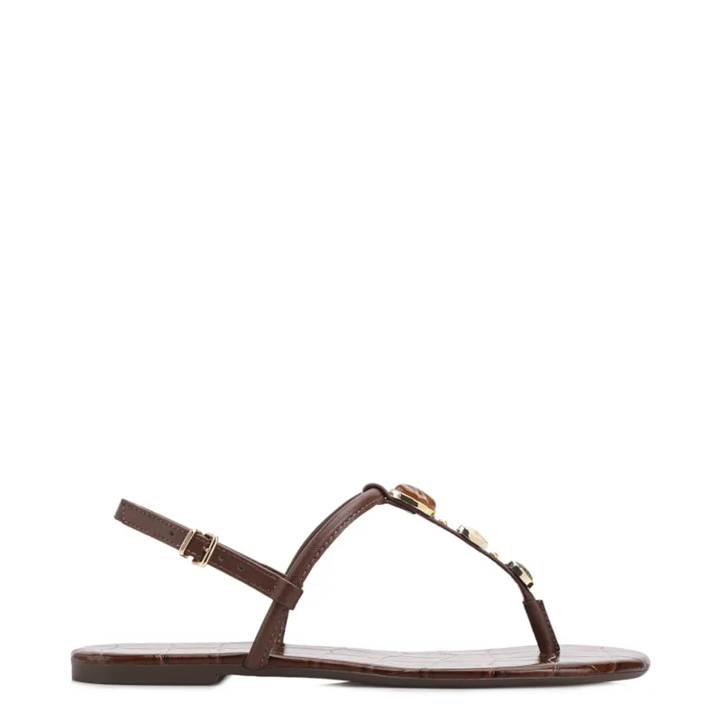 Rasteirinha Marrom Alt Croco Pedras - foto 2