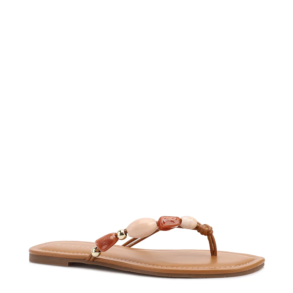 Rasteirinha Marrom Claro Alt Pedras Laterais
