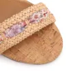 Rasteirinha Marrom Claro Alt Ráfia Lenço Floral - imagem 5