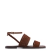 Rasteirinha Marrom Couro Nobuck Floater Tira Perfuros - imagem 3