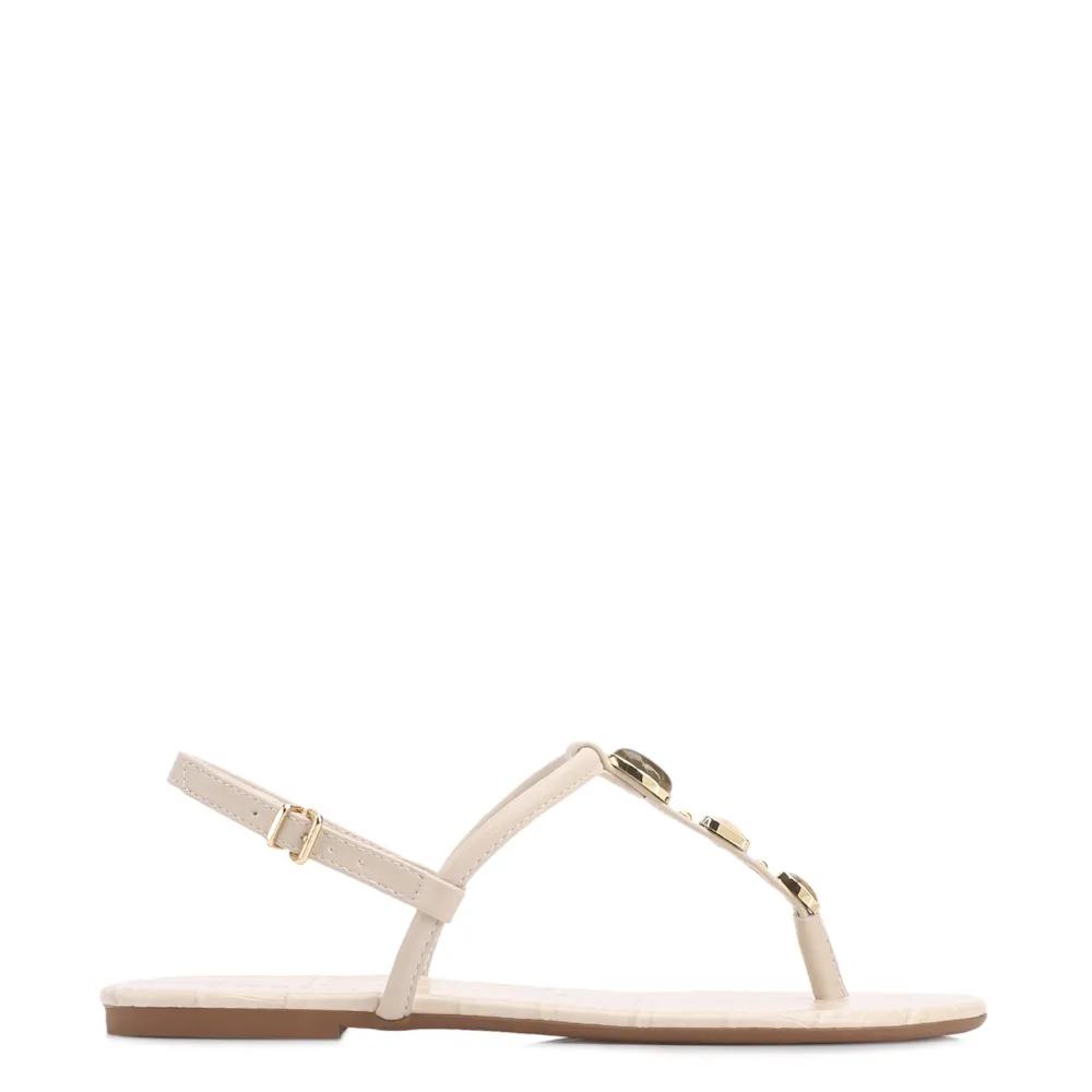 Rasteirinha Off White Alt Croco Pedras - imagem 2