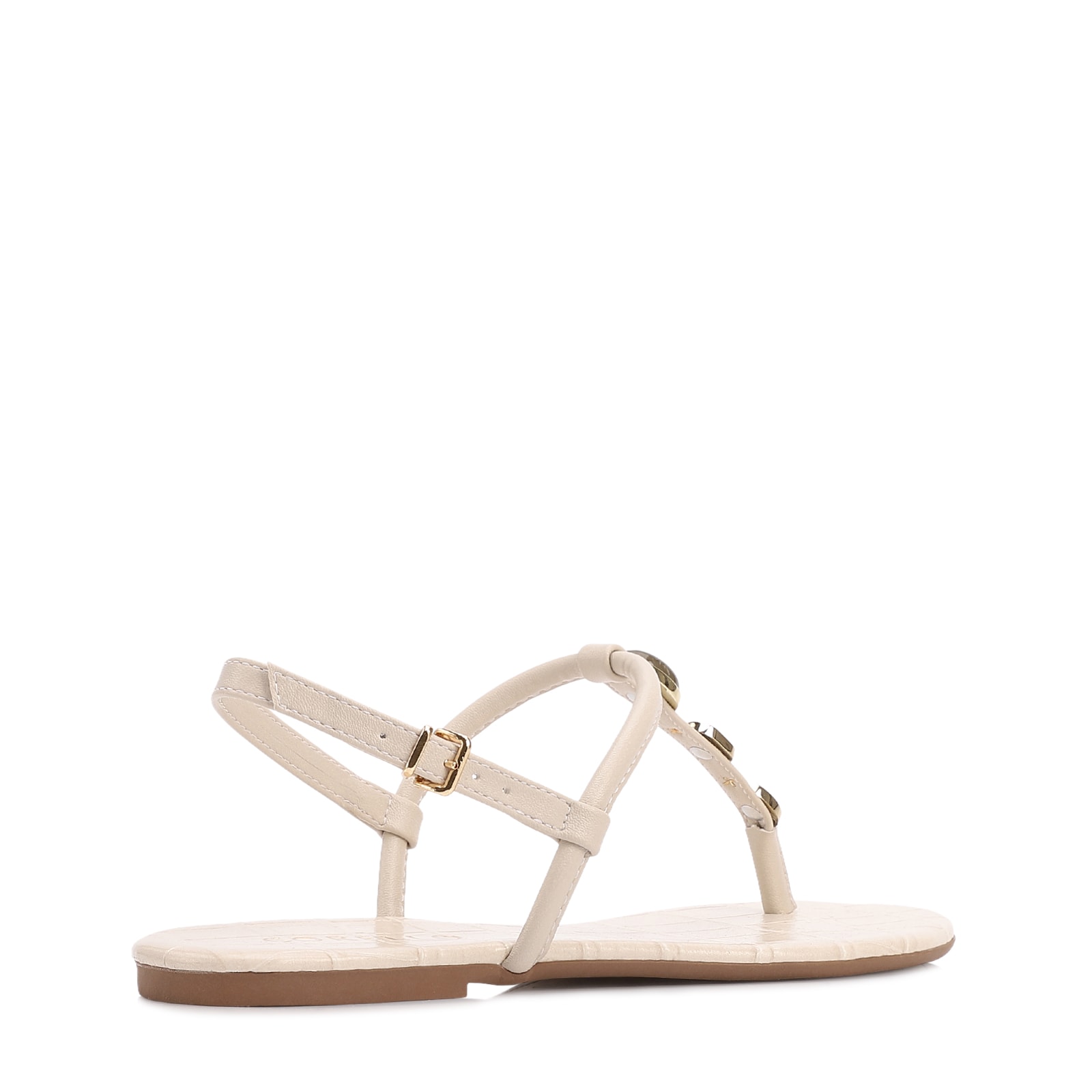 Rasteirinha Off White Alt Croco Pedras