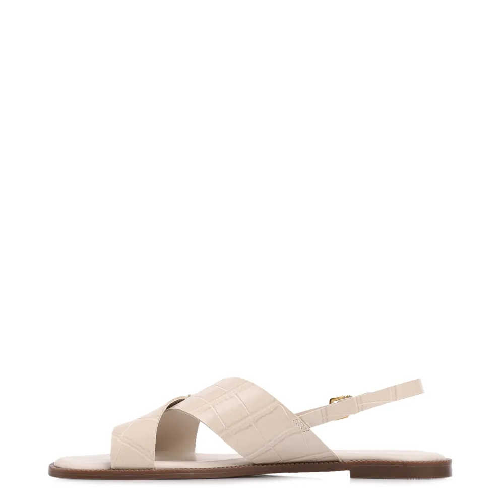 Rasteirinha Off White Couro Croco Tira Transversal - imagem 4