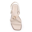 Rasteirinha Off White Couro Lezard Fivelas Douradas - imagem 5