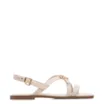 Rasteirinha Off White Couro Lezard Fivelas Douradas - imagem 2