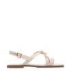 Rasteirinha Off White Couro Lezard Fivelas Douradas - imagem 2