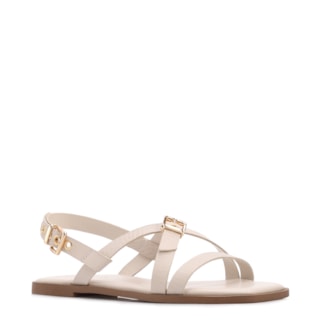 Off White Couro Lezard Fivelas Douradas
