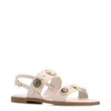 Rasteirinha Off White Couro Pedras