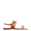 Rasteirinha Patchwork Couro Marrom Claro/Patchwork Colors - imagem 3