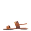 Rasteirinha Patchwork Couro Marrom Claro/Patchwork Colors - imagem 5